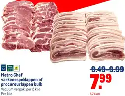 Makro Metro Chef varkensspeklappen of procureurlappen bulk aanbieding