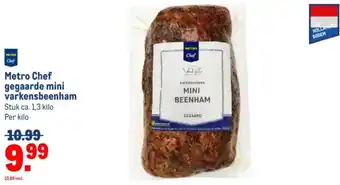 Makro Metro Chef gegaarde mini varkensbeenham aanbieding