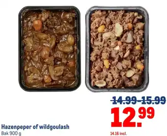 Makro Hazenpeper of wildgoulash aanbieding
