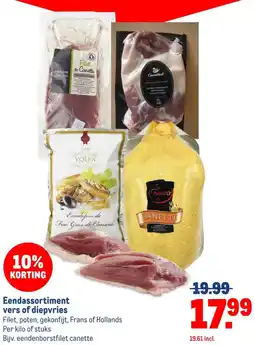 Makro Eendassortiment vers of diepvries aanbieding