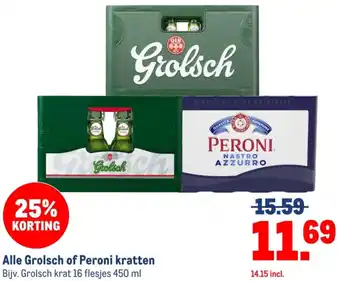Makro Alle Grolsch of Peroni kratten aanbieding