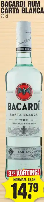 Super Dirck 3 Bacardi Rum Carta Blanca aanbieding