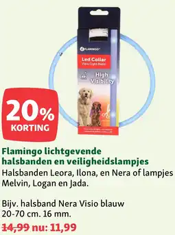 Maxi Zoo Flamingo lichtgevende halsbanden en veiligheidslampjes aanbieding