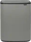 Amazon Brabantia Bo Touch Bin Prullenbak, Recycling, Mineral Concrete Grey, 1 binnenemmer (60L) aanbieding