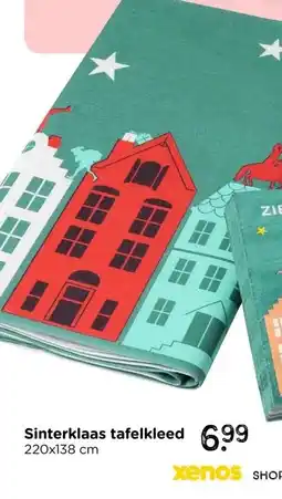 Xenos Tafelkleed Sinterklaas - blauw - 220x138 cm aanbieding