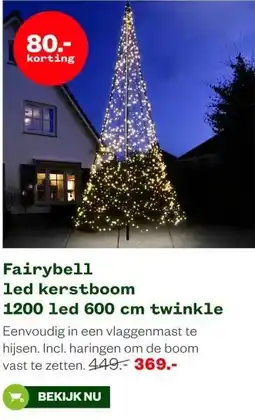 Welkoop Fairybell led kerstboom 1200 led 600 cm twinkle aanbieding