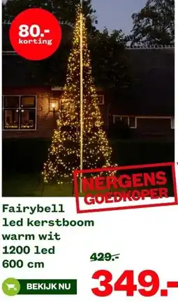 Welkoop Fairybell led kerstboom warm wit 1200 led aanbieding