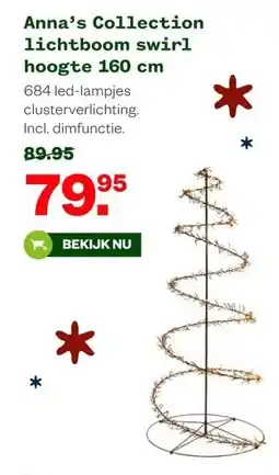 Welkoop Anna's Collection lichtboom swirl hoogte 160 cm aanbieding