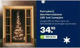 Welkoop Fairybell deurkerstboom 120 led lampjes aanbieding