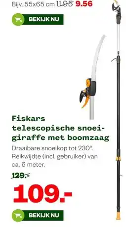 Welkoop Fiskars telescopische snoei- giraffe met boomzaag aanbieding