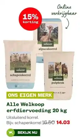 Welkoop Alle Welkoop erfdiervoeding 20 kg aanbieding