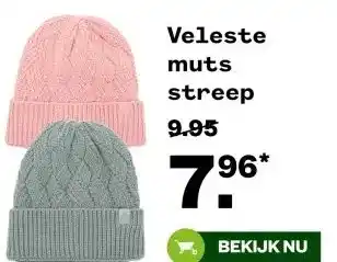 Welkoop Veleste muts streep aanbieding