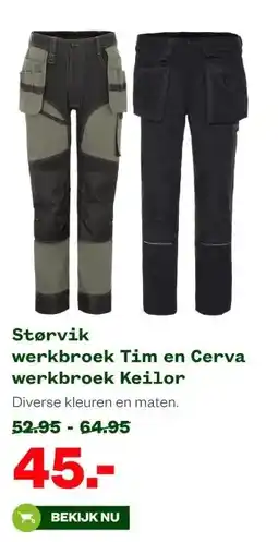 Welkoop Størvik werkbroek Tim en Cerva werkbroek Keilor aanbieding
