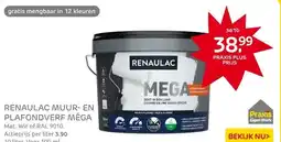 Praxis Renaulac latex Méga mat wit 10L aanbieding
