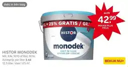 Praxis Histor Monodek muurverf RAL 9010 12,5L aanbieding