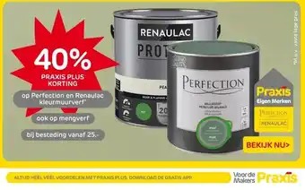 Praxis Perfection en Renaulac kleurmuurverf aanbieding