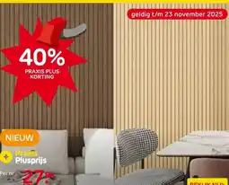 Praxis Lattenwand - Lichtbruin - MDF - 260x22cm aanbieding