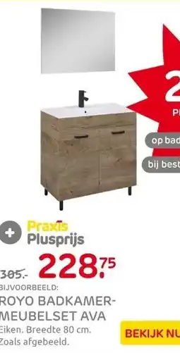Praxis Ava badmeubelset 80cm 2 deuren eik en aanbieding