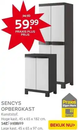 Praxis Sencys lage kast grijs donker grijs aanbieding