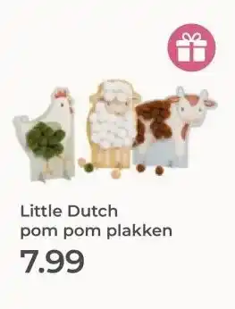 Prenatal Little Dutch pom pom plakken aanbieding