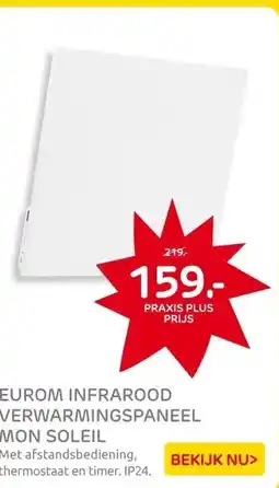 Praxis Eurom infraroodverwarmingspaneel Mon aanbieding