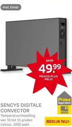 Praxis Sencys Zwart 2000W convectieverwarmer aanbieding
