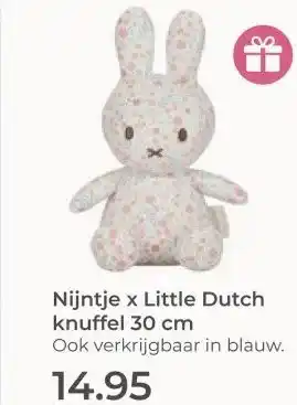 Prenatal Nijntje x Little Dutch knuffel 30 cm aanbieding