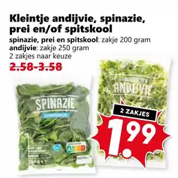 Coop Kleintje andijvie, spinazie, prei en/of spitskool aanbieding