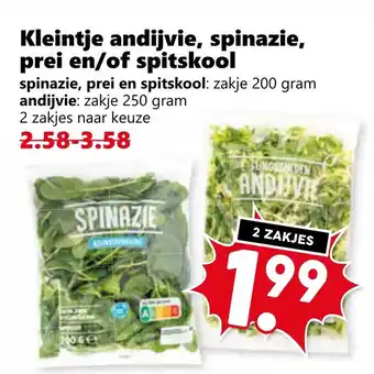 Coop Kleintje andijvie, spinazie, prei en/of spitskool aanbieding