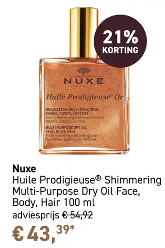 Mooi parfumerie Nuxe Huile ProdigieuseⓇ Shimmering aanbieding