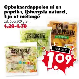Coop Opbakaardappelen ui en paprika, ijsbergsla naturel, fijn of melange aanbieding