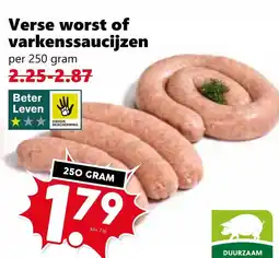 Coop Verse worst of varkenssaucijzen aanbieding
