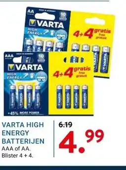 Kluswijs VARTA HIGH ENERGY BATTERIJEN AAA of AA. aanbieding