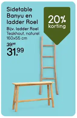Leen Bakker Sidetable Banyu en ladder Roel aanbieding