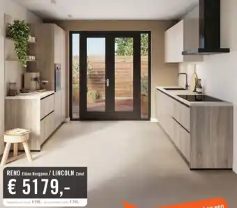 Keukendepot RENO Eiken Bergamo / LINCOLN Zand aanbieding