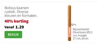 Intratuin Bolsius kaarsen rustiek. Diverse kleuren en formaten. aanbieding