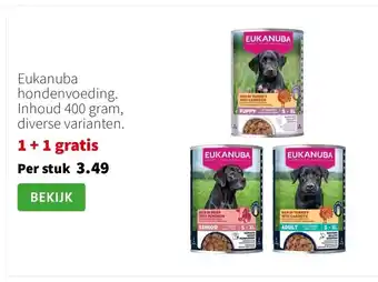 Intratuin Eukanuba hondenvoeding. Inhoud 400 gram, diverse varianten. aanbieding