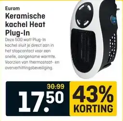 Hubo Eurom Keramische kachel Heat Plug-In aanbieding