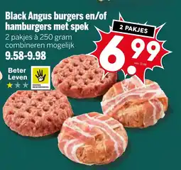 Coop Black Angus burgers en/of hamburgers met spek aanbieding