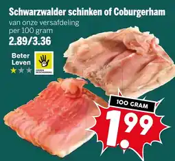 Coop Schwarzwalder schinken of Coburgerham aanbieding
