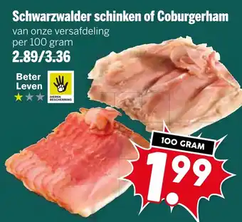Coop Schwarzwalder schinken of Coburgerham aanbieding