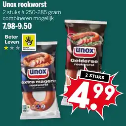 Coop Unox rookworst aanbieding