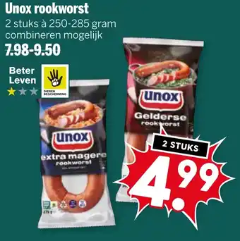 Coop Unox rookworst aanbieding