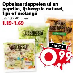 Coop Opbakaardappelen ui en paprika, ijsbergsla naturel, fijn of melange aanbieding