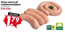Coop Verse worst of varkenssauciizen aanbieding
