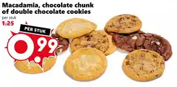 Coop Macadamia, chocolate chunk of double chocolate cookies aanbieding