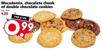 Coop Macadamia, chocolate chunk of double chocolate cookies aanbieding