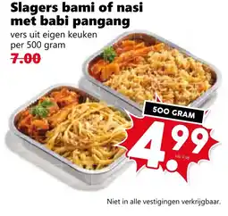 Coop Slagers bami of nasi met babi pangang aanbieding
