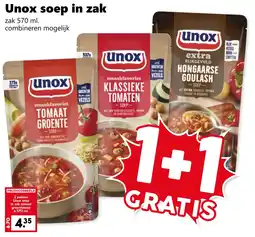 Coop Unox soep in zak aanbieding
