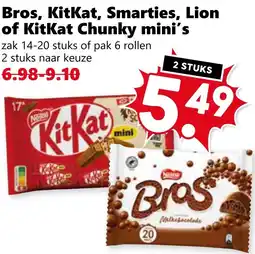 Coop Bros, KitKat, Smarties, Lion of KitKat Chunky mini's aanbieding